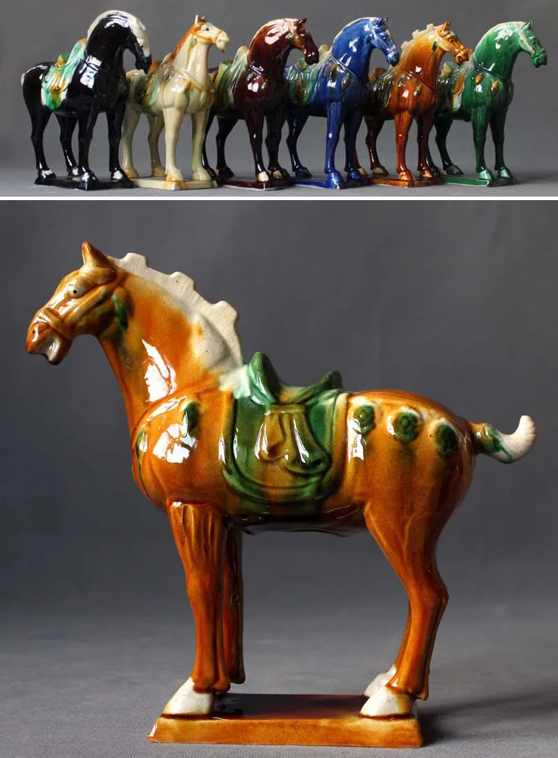 Chinese Tang Tri-Color Glazed Ceramics War Horse Porcelain Statue 8.27 inch Home Ornaments
Chinese Tang Tri-Color Glazed Ceramics War Horse Porcelain Statue 8.27 inch Home Ornaments