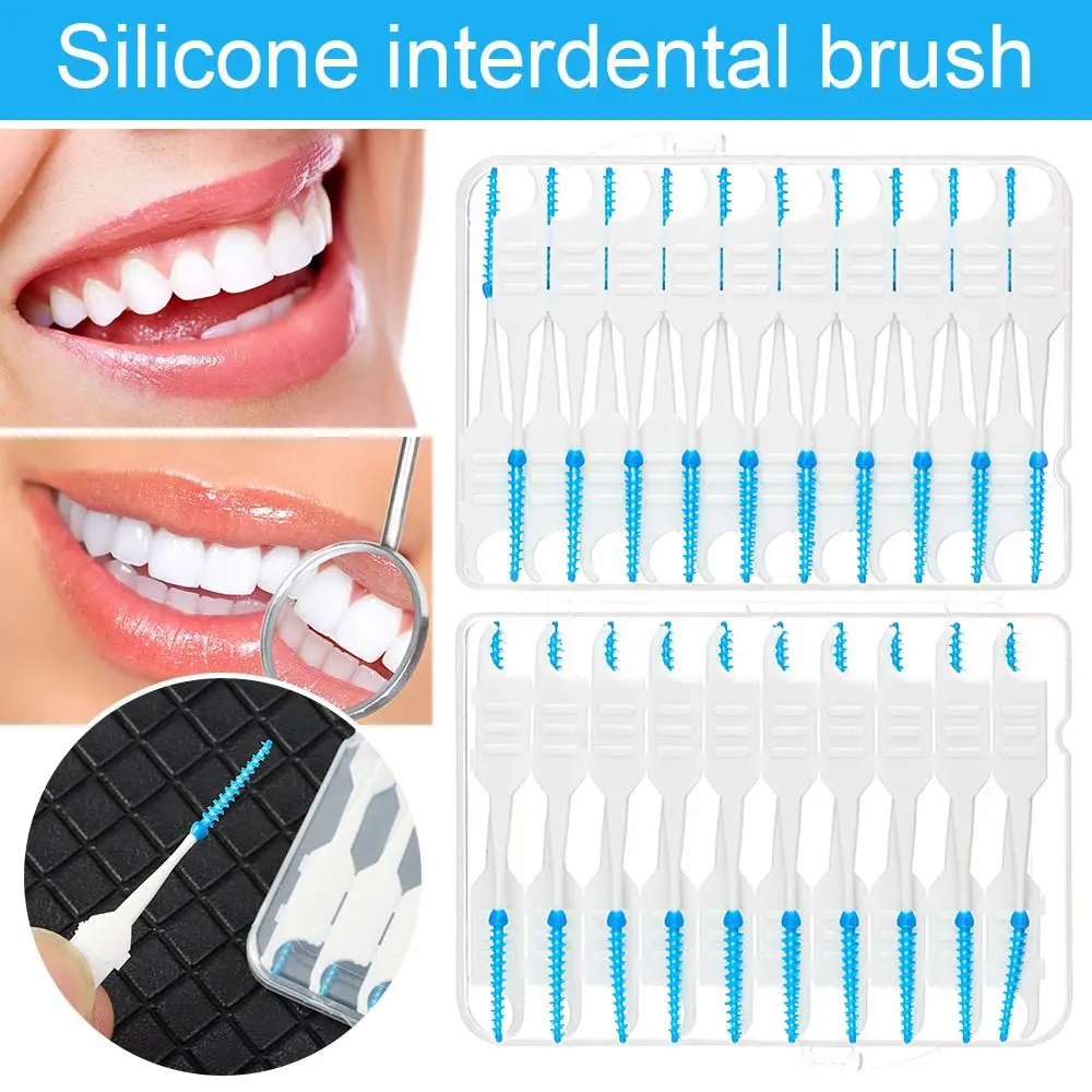 40Pcs Silicone Oral Care Teeth Care Double Head Toothpicks Floss Dental Cleaning Brush Interdental Brushes
40Pcs Silicone Oral Care Teeth Care Double Head Toothpicks Floss Dental Cleaning Brush Interdental Brushes