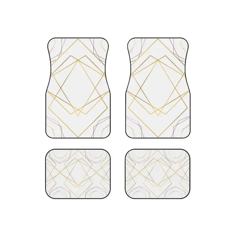 White Geometric Gold and Rose Gold Car Mats (Set of 4)
White Geometric Gold and Rose Gold Car Mats (Set of 4)