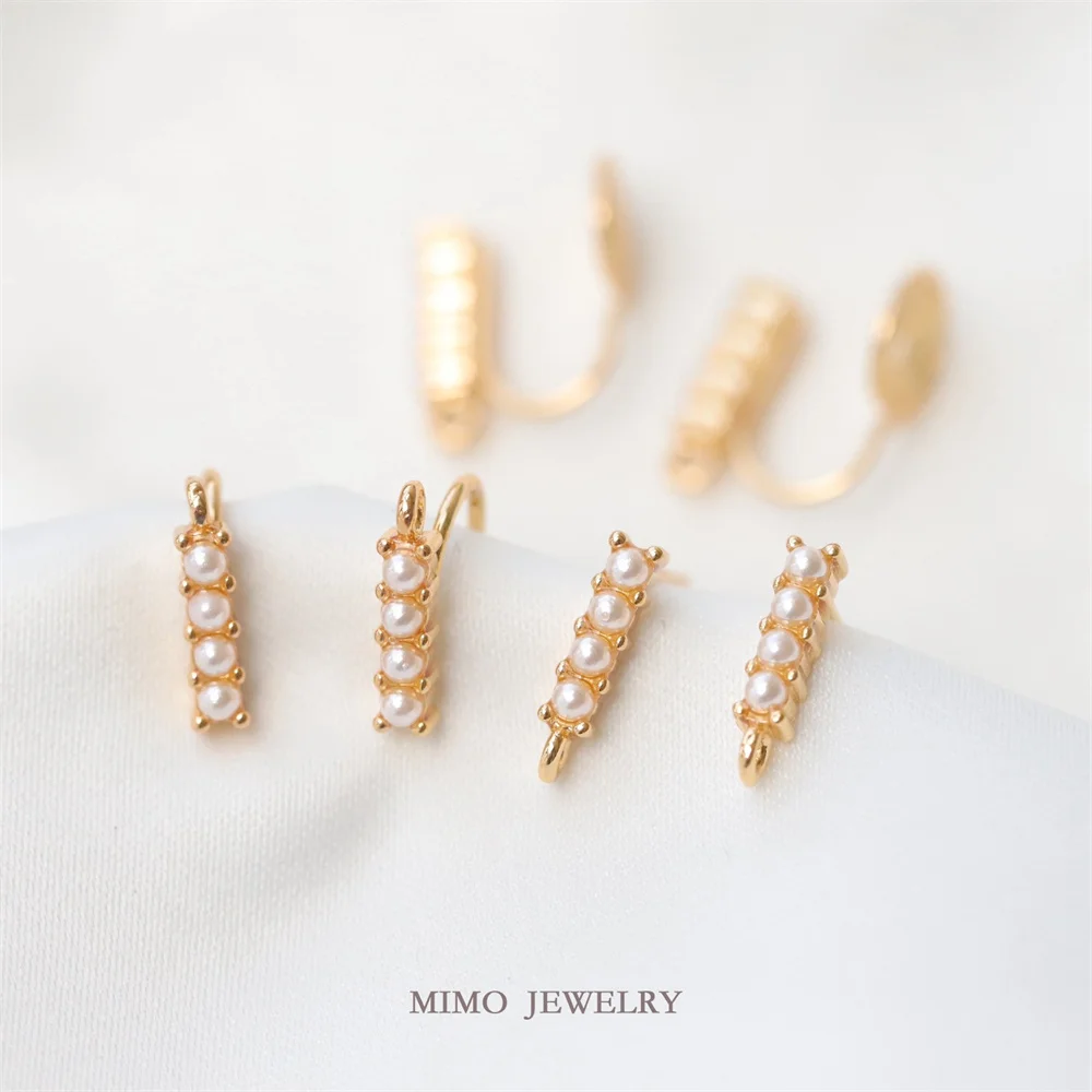 14K Gold Copper Plated Genuine Gold Imitation Pearl Rectangular 925 Silver Needle Earring Clip DIY Handmade Accessories
14K Gold Copper Plated Genuine Gold Imitation Pearl Rectangular 925 Silver Needle Earring Clip DIY Handmade Accessories