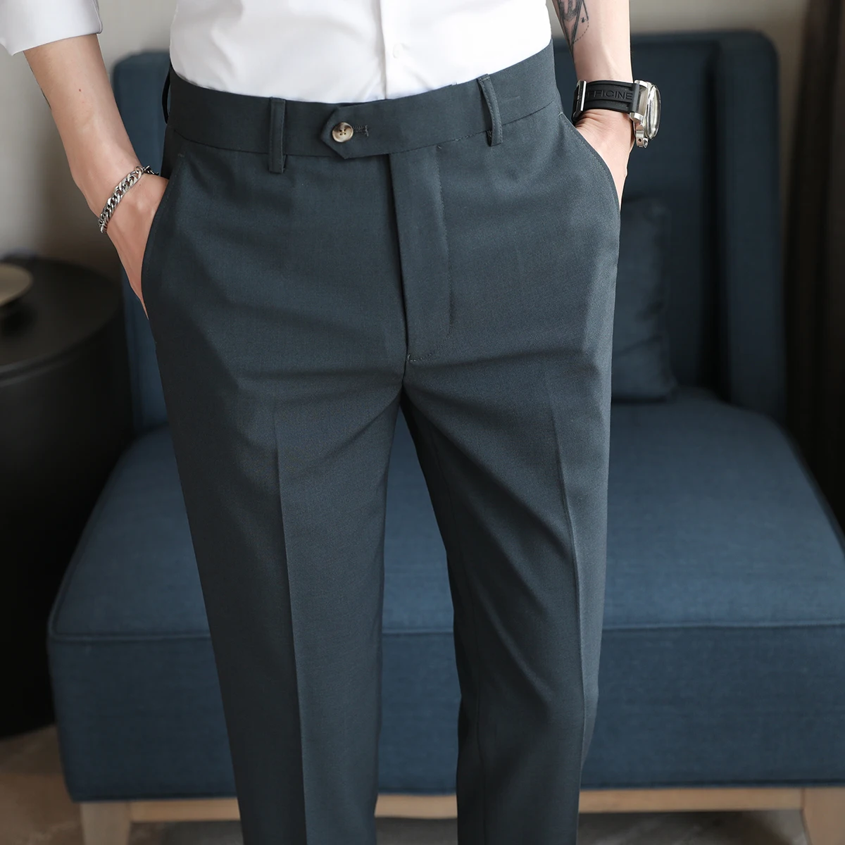 New Suit Pants Men Solid High Waist Straight Office Formal Casual Trousers Business Mens Classic Style Suit Long Pants D188
New Suit Pants Men Solid High Waist Straight Office Formal Casual Trousers Business Mens Classic Style Suit Long Pants D188