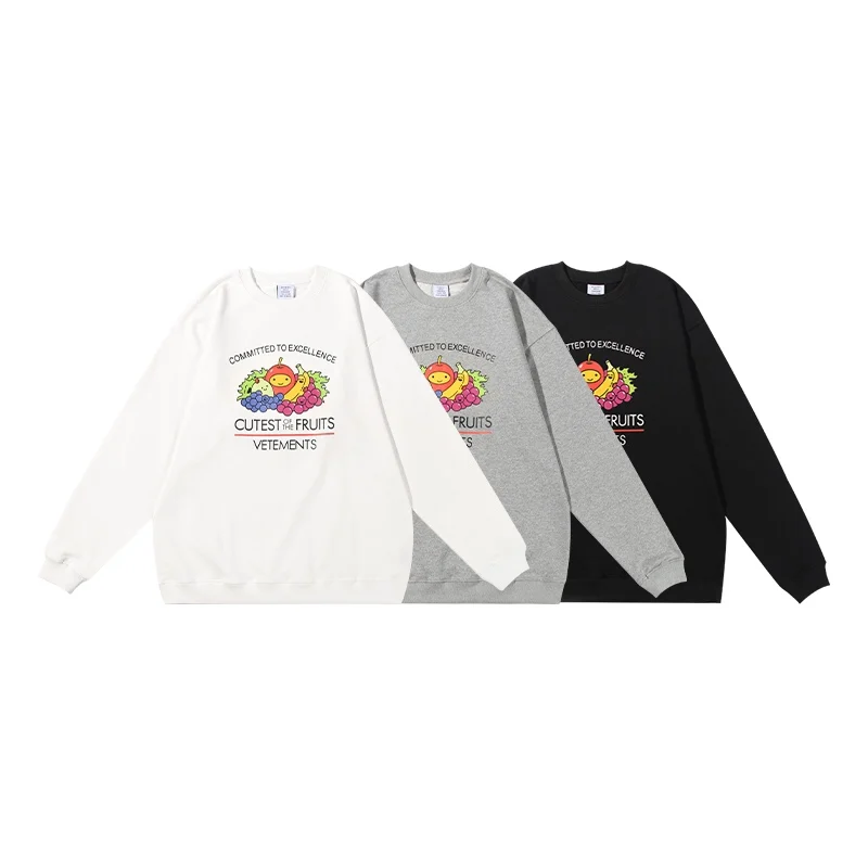 2021 Autumn Winter Vetements Sweatshirts Best Quality Cutest of the Fruits Print Hoodies Men's Hip hop Loose Hoodies Pullover
2021 Autumn Winter Vetements Sweatshirts Best Quality Cutest of the Fruits Print Hoodies Men's Hip hop Loose Hoodies Pullover