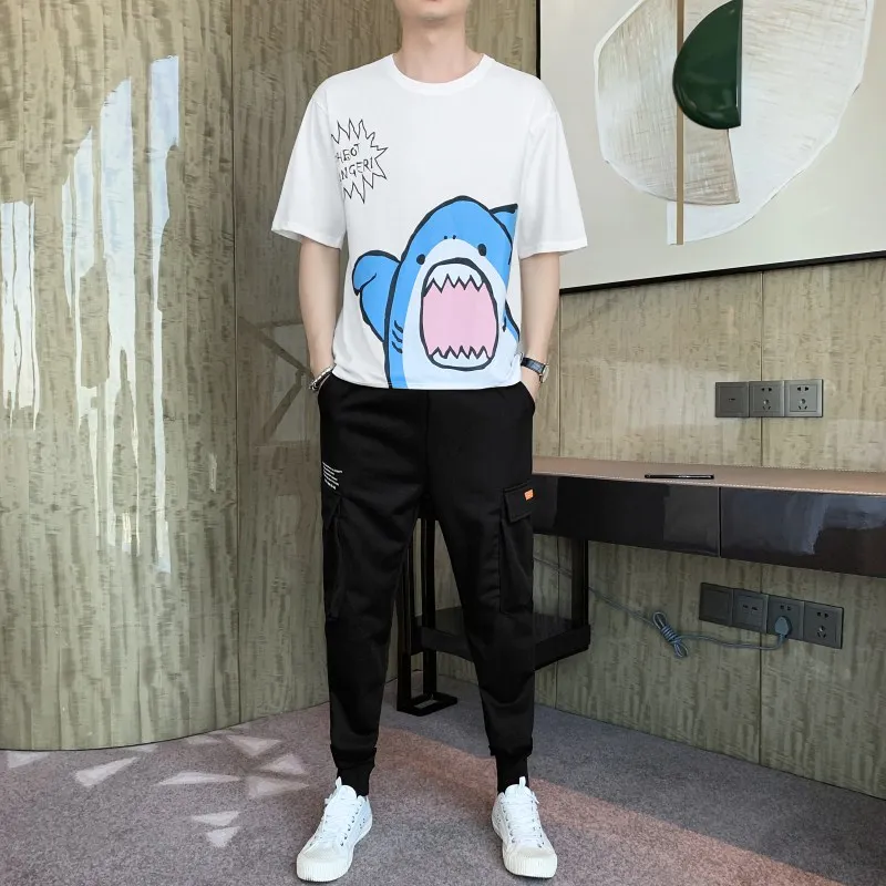 Two pieces Suits Summer Harajuku Men's Short-Sleeved Hip-Hop Graffiti Print Round Neck Cotton T-shirt
Two pieces Suits Summer Harajuku Men's Short-Sleeved Hip-Hop Graffiti Print Round Neck Cotton T-shirt