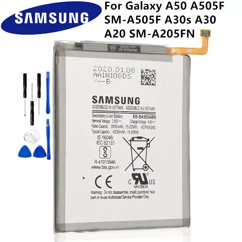 Orginal EB-BA505ABN EB-BA505ABU battery For Galaxy A50 A505F SM-A505F A505FN/DS A505GN/DS A505W A30s A30 SM-A507FN A50S
Orginal EB-BA505ABN EB-BA505ABU battery For Galaxy A50 A505F SM-A505F A505FN/DS A505GN/DS A505W A30s A30 SM-A507FN A50S