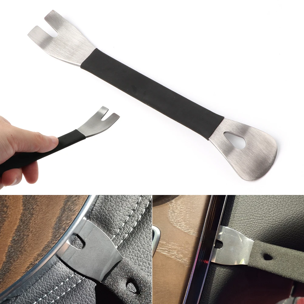 Car Stainless Steel Trim Removal Tool Car Trim Puller Pry Bar Dual Ends Pry Tools for Door Panel Audio Terminal Fastener Remover
Car Stainless Steel Trim Removal Tool Car Trim Puller Pry Bar Dual Ends Pry Tools for Door Panel Audio Terminal Fastener Remover