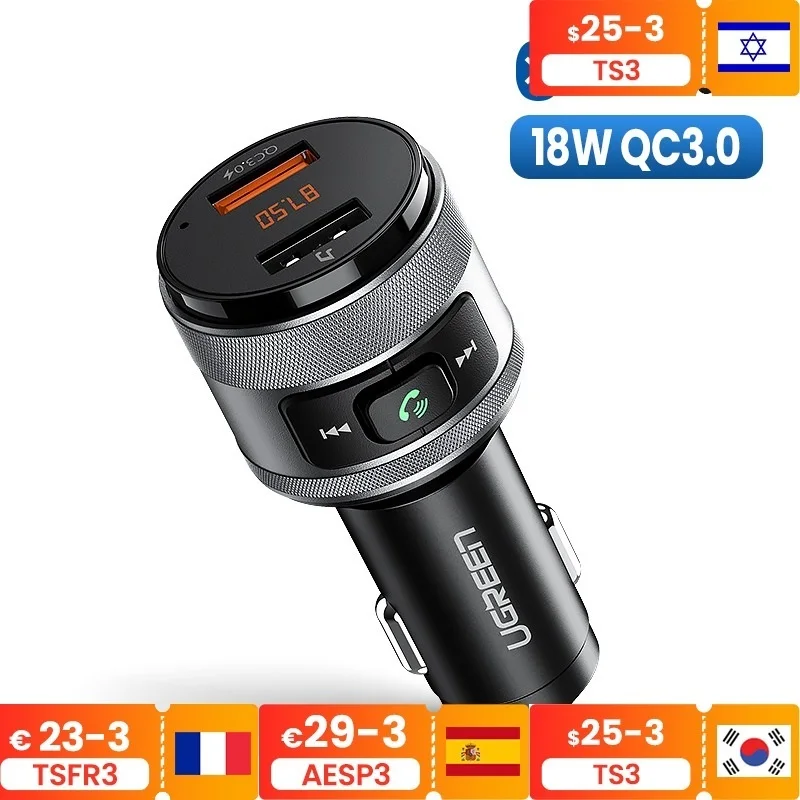 Bluetooth FM Transmitter Quick 3.0 Car Charger Bluetooth 4.2 Wireless Radio Adapter Dual USB Fast Car Charger
Bluetooth FM Transmitter Quick 3.0 Car Charger Bluetooth 4.2 Wireless Radio Adapter Dual USB Fast Car Charger