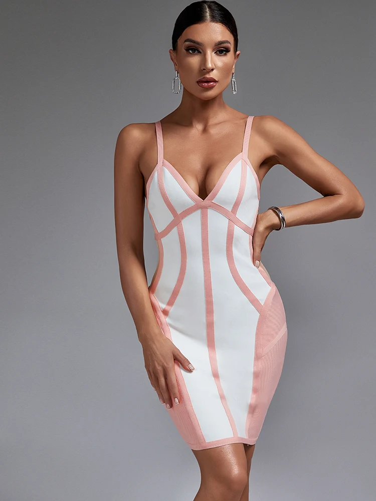 Pink Bandage Dress Women Sexy Party Dress Bodycon Elegant Mesh Insert Spaghetti Strap Evening Birthday Club Outfits Summer
Pink Bandage Dress Women Sexy Party Dress Bodycon Elegant Mesh Insert Spaghetti Strap Evening Birthday Club Outfits Summer