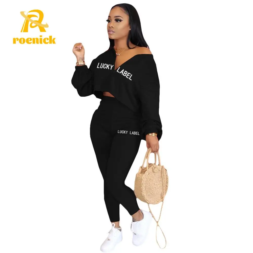 ROENICK Women Letter Print Casual Tracksuits Elastic Waist Long Sleeve Loungewear Two Piece Sets Crop Tops Long Pants Outfits
ROENICK Women Letter Print Casual Tracksuits Elastic Waist Long Sleeve Loungewear Two Piece Sets Crop Tops Long Pants Outfits