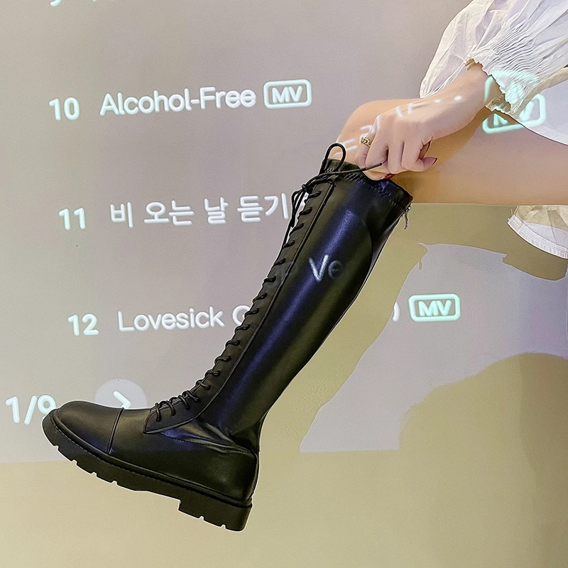 Round Toe Shoes Fashion Boots Woman Martins For Women Booties Ladies Lace Up Low Heels Booties Punk Rock Winter Mid Calf
Round Toe Shoes Fashion Boots Woman Martins For Women Booties Ladies Lace Up Low Heels Booties Punk Rock Winter Mid Calf