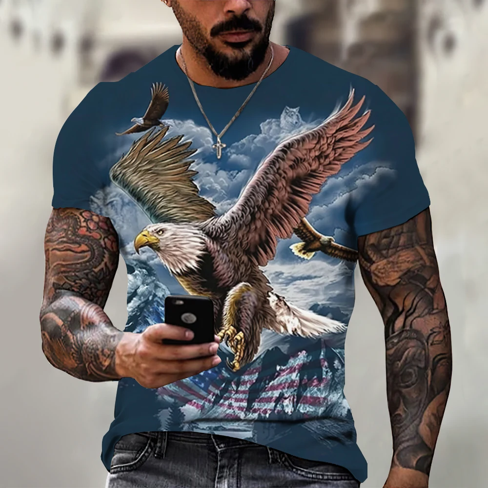 New Tide Summer Fashion Eagle Picture Casual Print Tees Hip Hop Personality Round Neck Short Sleev Tops
New Tide Summer Fashion Eagle Picture Casual Print Tees Hip Hop Personality Round Neck Short Sleev Tops