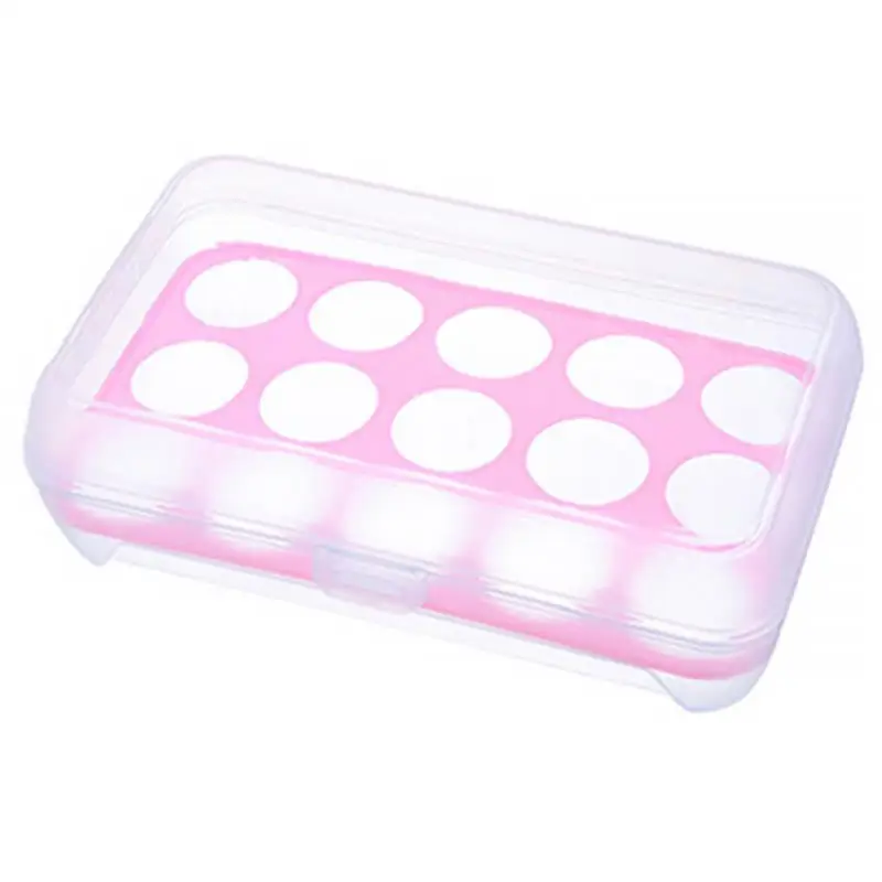 

2022 New Egg Holder PP Refrigerator 15 Grids Eggs Tray Box with Lid Clear Stackable Plastic Storage Kitchen Container