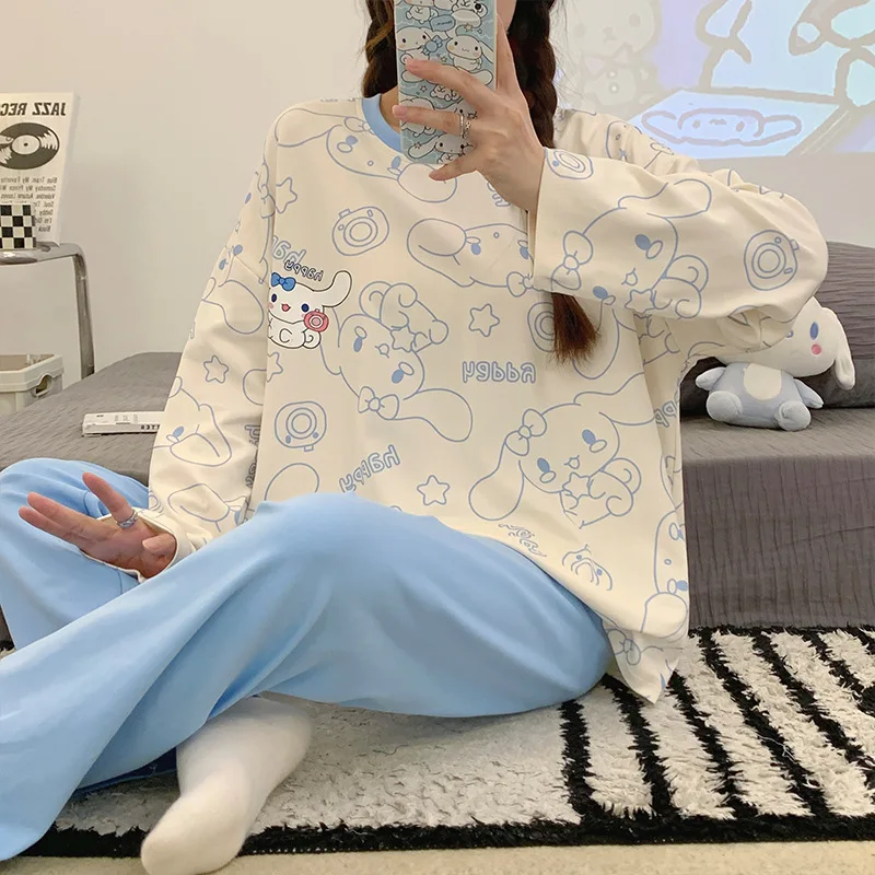 Anime Sanrio Cinnamoroll Kuromi My Melody Naiste Pyjama Kawaii Casual Spring and Autumn Long Sleeve Long Pants Homewear Set
Anime Sanrio Cinnamoroll Kuromi My Melody Naiste Pyjama Kawaii Casual Spring and Autumn Long Sleeve Long Pants Homewear Set