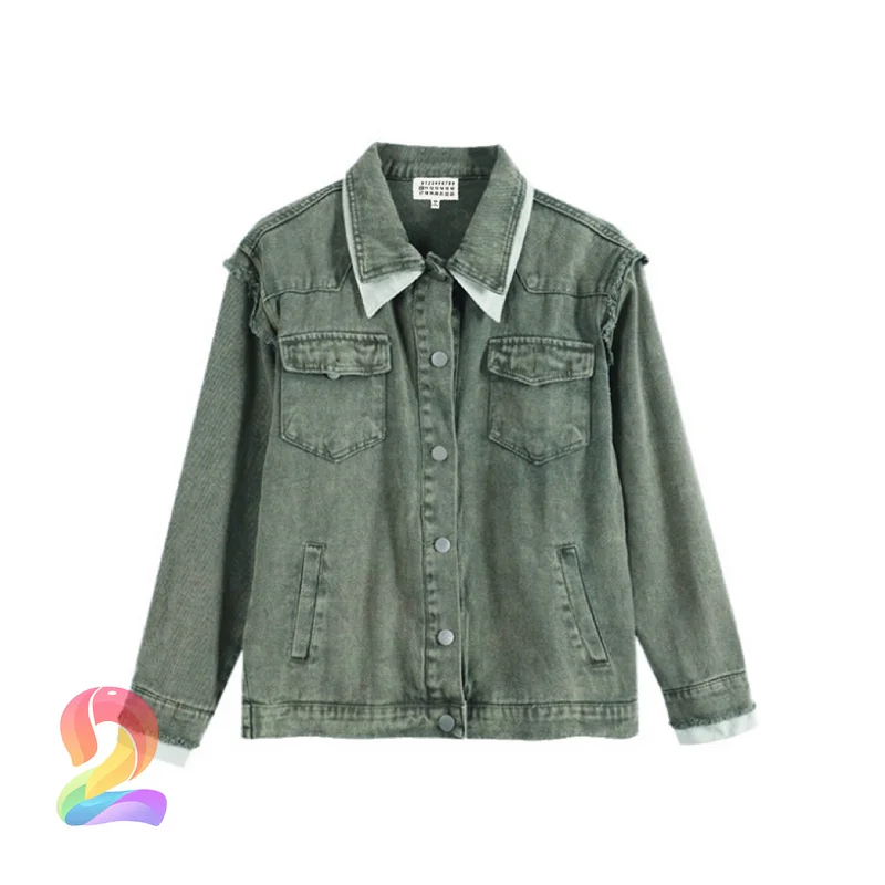 23 Autumn Winter New MM6 Magilla Spicy Girl Vintage Polo Collar Panel Denim Men Women Coat Unisex
23 Autumn Winter New MM6 Magilla Spicy Girl Vintage Polo Collar Panel Denim Men Women Coat Unisex