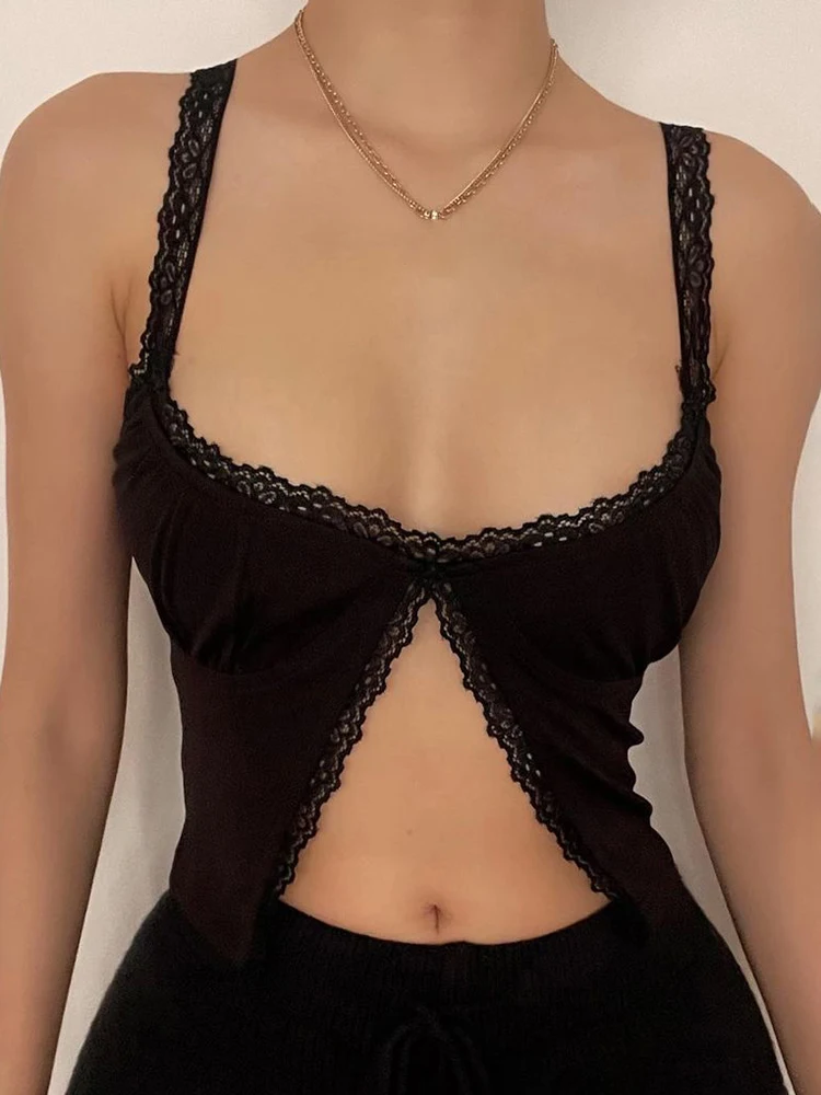 Cuteandpsycho Sexy Vintage Y2K Camisole Aesthetic Lace Patchwork Summer Slits Crop Tops Solid Vintage Harajuku Clubwear Cute Tee
Cuteandpsycho Sexy Vintage Y2K Camisole Aesthetic Lace Patchwork Summer Slits Crop Tops Solid Vintage Harajuku Clubwear Cute Tee