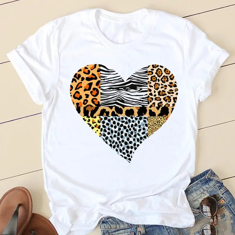 Female Tee Leopard Love Heart Trend Women T-shirts Short Sleeve Ladies Fashion Casual Clothing Summer Graphic Tshirt Clothes
Female Tee Leopard Love Heart Trend Women T-shirts Short Sleeve Ladies Fashion Casual Clothing Summer Graphic Tshirt Clothes