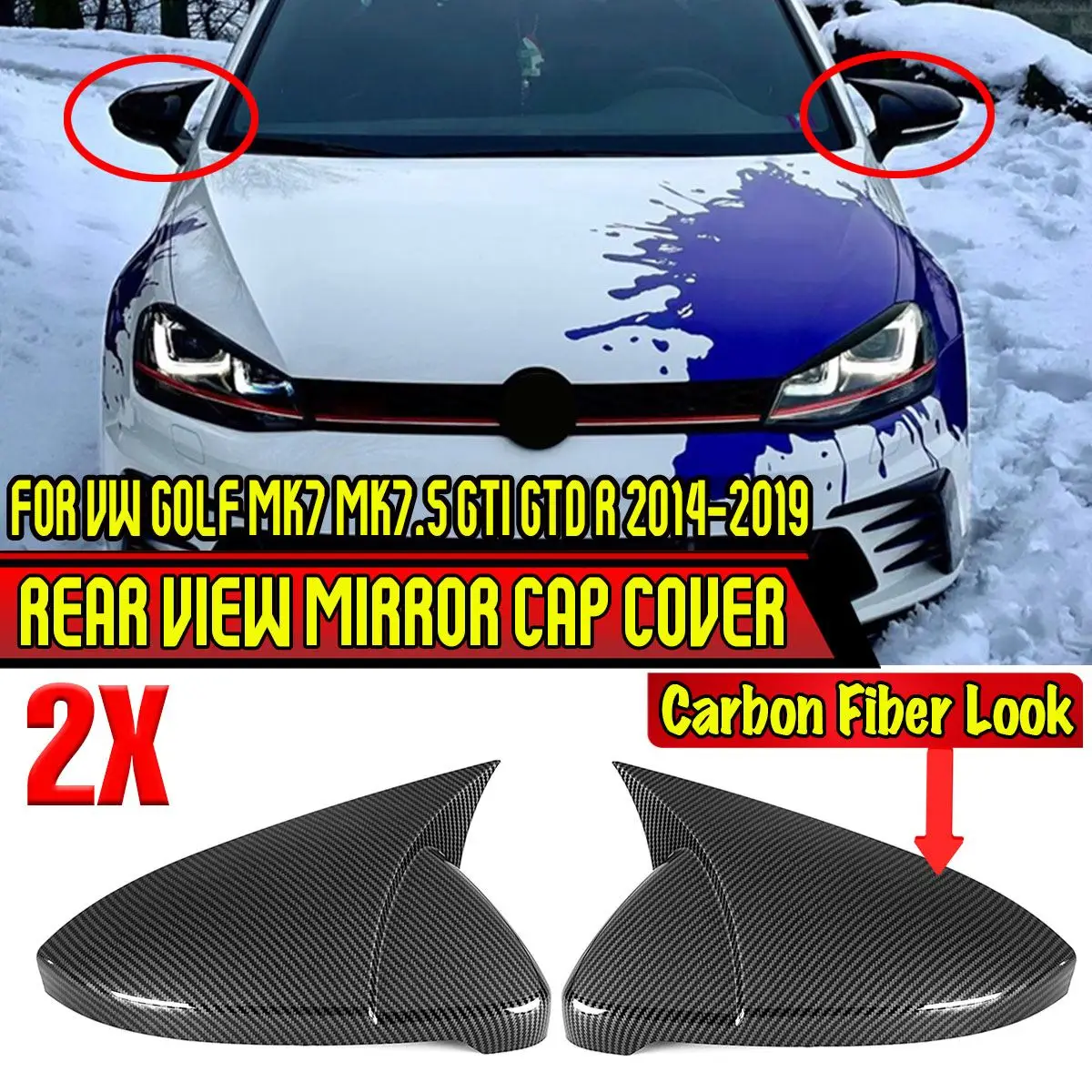2PCS Door Side Rearview Mirror Covers Caps Wing Mirror Tools Case For VW For Golf MK7 MK7.5 GTI GTD R 2014-2019 Car Accessories
2PCS Door Side Rearview Mirror Covers Caps Wing Mirror Tools Case For VW For Golf MK7 MK7.5 GTI GTD R 2014-2019 Car Accessories