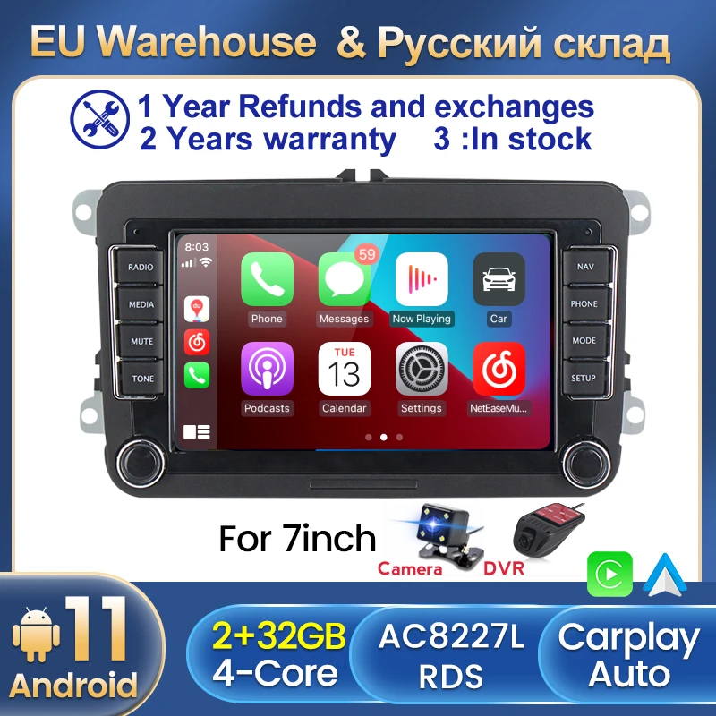 Автомагнитола 2DIN для Volkswagen VW Passat B6 B7 CC Tiguan Touran GOLF POLO Carplay Wi-Fi SWC |
