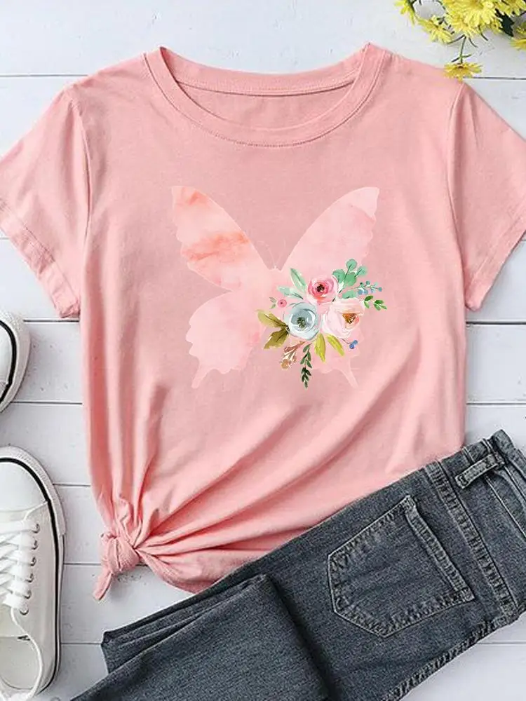 Butterfly Flower Floral Style Summer Tee Women Lady Print Casual Cartoon Clothing Fashion Tshirts T-Shirt Graphic T Top
Butterfly Flower Floral Style Summer Tee Women Lady Print Casual Cartoon Clothing Fashion Tshirts T-Shirt Graphic T Top