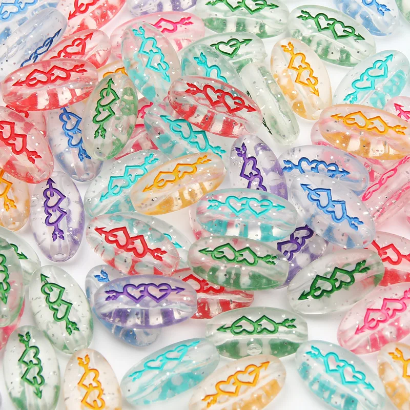 20-60pcs Starry Transparent Colorful Oval Acrylic Beads Arrow Through Heart Loose Beads For Jewelry Making Diy Necklace Supplies
20-60pcs Starry Transparent Colorful Oval Acrylic Beads Arrow Through Heart Loose Beads For Jewelry Making Diy Necklace Supplies