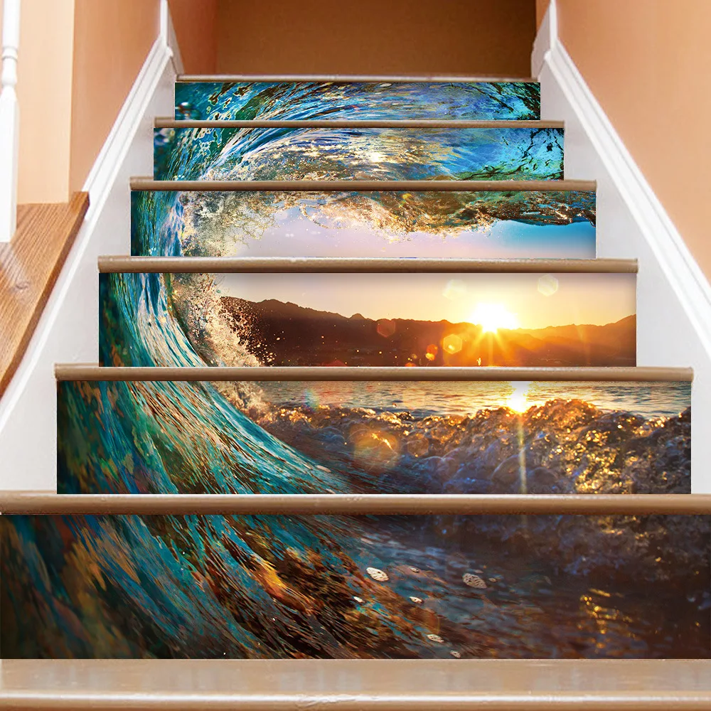 Imitation 3d Stereo Wave Staircase Stickers Home Renovation Self-Adhesive Waterproof Wall Stickers Removable Non-Marking Sticker
Imitation 3d Stereo Wave Staircase Stickers Home Renovation Self-Adhesive Waterproof Wall Stickers Removable Non-Marking Sticker