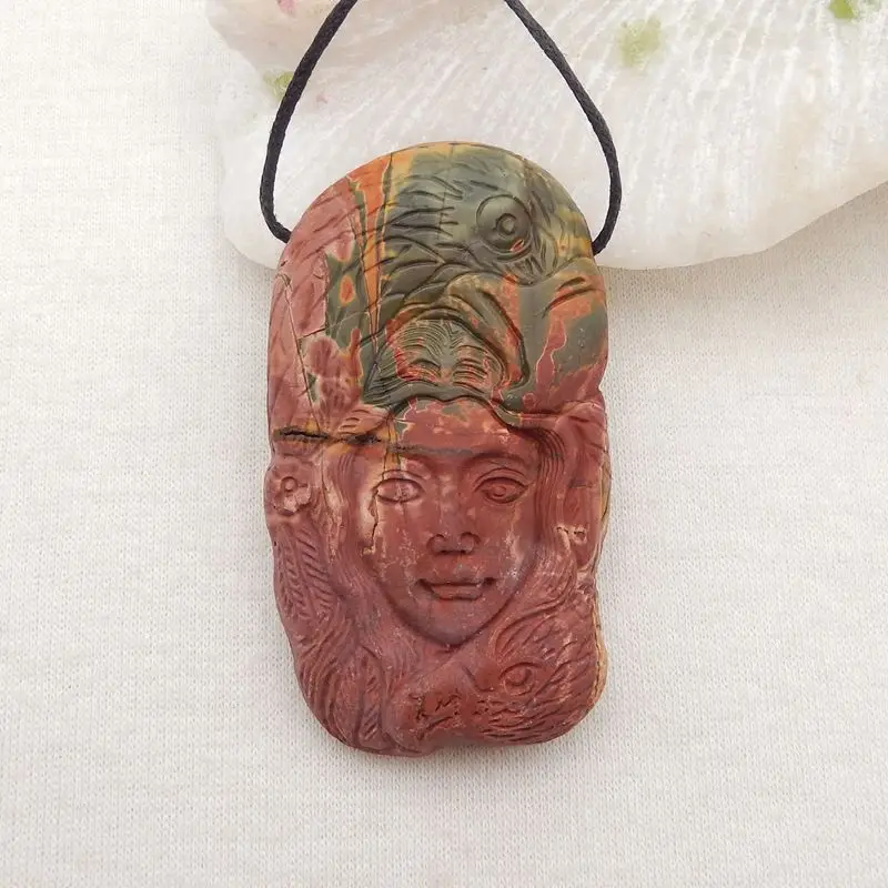 Multi-Color Picasso Jasper Carved Fashion Beautiful Lady Pendant Semi Gemstone Jewelry Gift Gem Customize 57x32x9mm 34g
Multi-Color Picasso Jasper Carved Fashion Beautiful Lady Pendant Semi Gemstone Jewelry Gift Gem Customize 57x32x9mm 34g