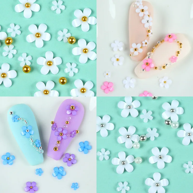 Acrylic White Flower Nail Art Decoration Rhinestones Charms for Nails Multi-Colors Resin Cute Gold Silver Beads Nail Accesories 
Acrylic White Flower Nail Art Decoration Rhinestones Charms for Nails Multi-Colors Resin Cute Gold Silver Beads Nail Accesories