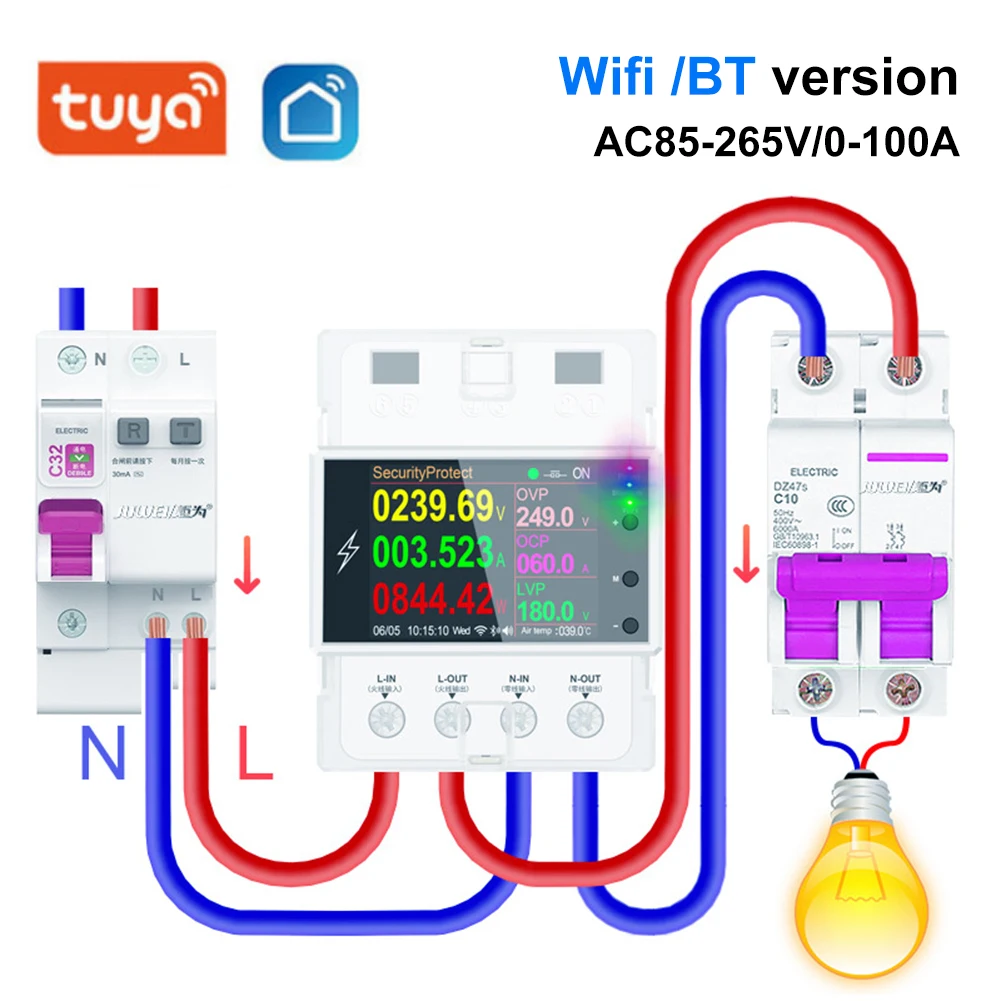 Smart WiFi Electricity Meter Din Rail Installation APP Remote Control Digital Power Energy Volt Amp Kwh Frequency Factor Meter
Smart WiFi Electricity Meter Din Rail Installation APP Remote Control Digital Power Energy Volt Amp Kwh Frequency Factor Meter