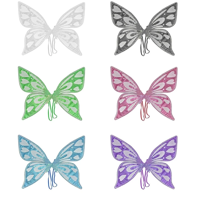 

Butterflies Fairy Wings Costume for Women Girl Princess Sparkling Wing for Halloween Party Favor Cosplay Accessories