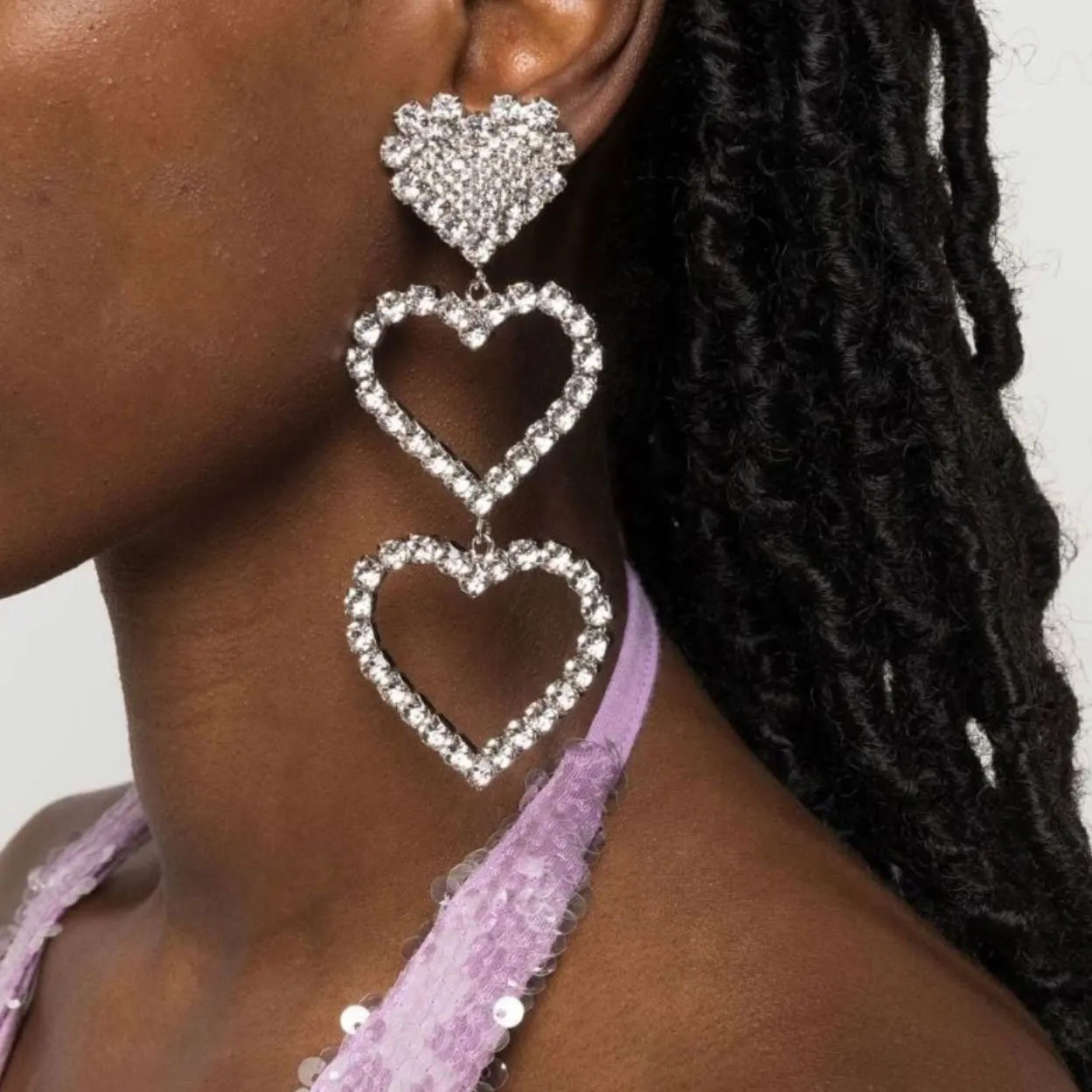 2023 Super Flash Exaggerated Earrings Love Shaped Tassel Earrings Women's Dinner Earrings
2023 Super Flash Exaggerated Earrings Love Shaped Tassel Earrings Women's Dinner Earrings