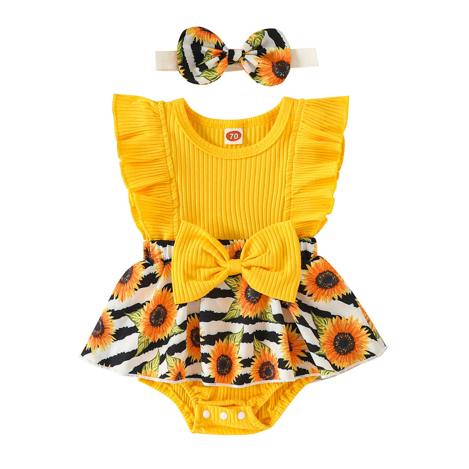 Infant Girls Sleeveless Ribbed Sunflower Floral Prints Romper Bodysuit Dress Headbands Outfits Romper for Baby Boy
Infant Girls Sleeveless Ribbed Sunflower Floral Prints Romper Bodysuit Dress Headbands Outfits Romper for Baby Boy