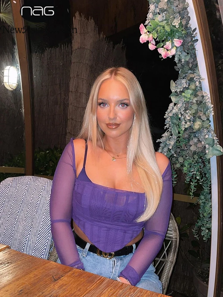 NewAsia Mesh Corset Blouses Ruched Double Layer See Through Long Sleeve Boning Push up Padded Shirts Women Sexy Summer Crop Top 
NewAsia Mesh Corset Blouses Ruched Double Layer See Through Long Sleeve Boning Push up Padded Shirts Women Sexy Summer Crop Top