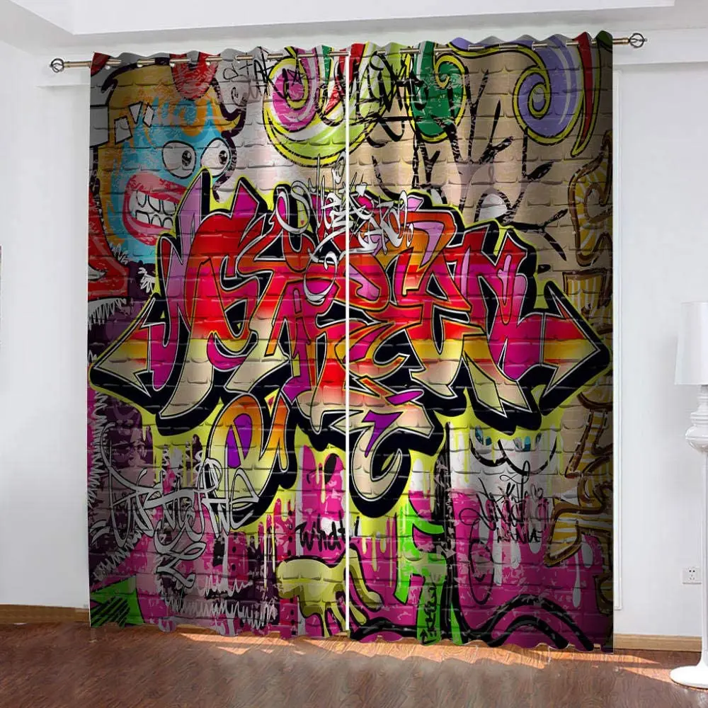 Retro Street Graffiti Art Trend Print Kitchen Curtain Window Treatment Living Room Office Decor Drape for Kid's Home Bedroom
Retro Street Graffiti Art Trend Print Kitchen Curtain Window Treatment Living Room Office Decor Drape for Kid's Home Bedroom