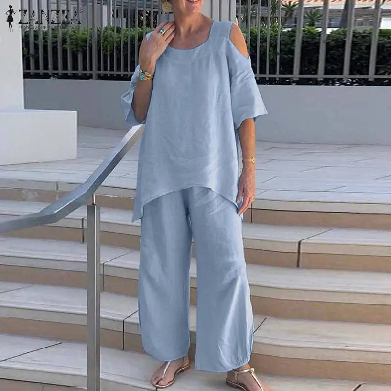 2022 ZANZEA Summer Women's Sets Fashion Off Shoulder Tops Wide Leg Pants Sets 2PCS Casual Short Sleeve Suits Solid Matching Sets
2022 ZANZEA Summer Women's Sets Fashion Off Shoulder Tops Wide Leg Pants Sets 2PCS Casual Short Sleeve Suits Solid Matching Sets