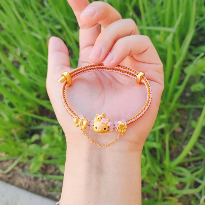 Anime Peripheral Sanrio New Hello Kitty Placer Gold Bracelet Good-Looking Cute Bow Tassel Adjustable Ornament Girls' Gifts
Anime Peripheral Sanrio New Hello Kitty Placer Gold Bracelet Good-Looking Cute Bow Tassel Adjustable Ornament Girls' Gifts