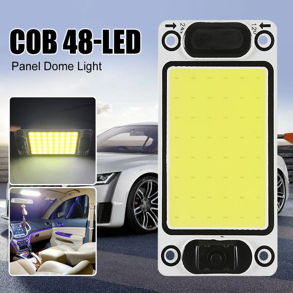White COB Car Interior Light 48LED Panel Dome Light 12-24V Universal Interior Reading Light High Brightness Roof Ceiling Light
White COB Car Interior Light 48LED Panel Dome Light 12-24V Universal Interior Reading Light High Brightness Roof Ceiling Light