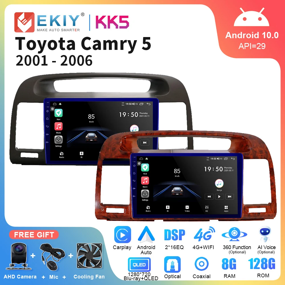 EKIY KK5 8G 128G 2 Din Android For Toyota Camry 2001 - 2006 Car Radio Multimedia Video Player Carplay Auto Stereo Navigation GPS
EKIY KK5 8G 128G 2 Din Android For Toyota Camry 2001 - 2006 Car Radio Multimedia Video Player Carplay Auto Stereo Navigation GPS