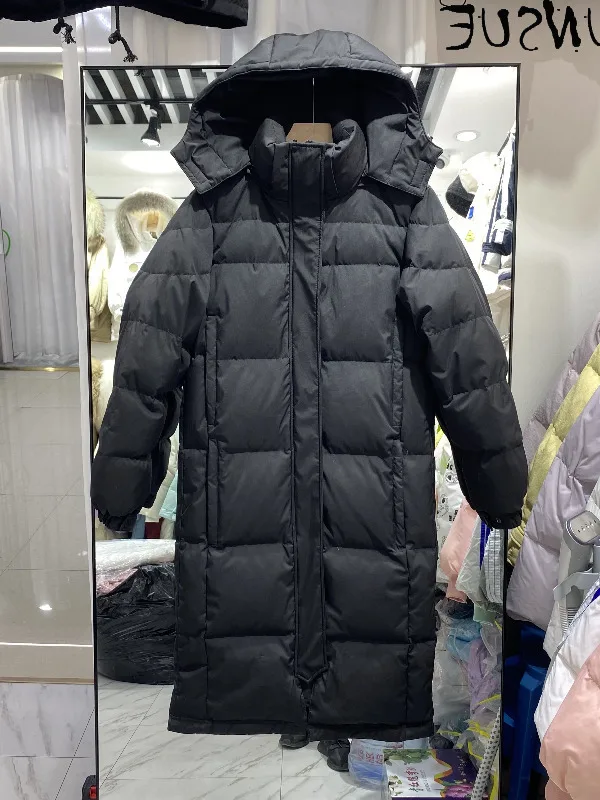 

Winter Women's Down Jacket 2023 90% White Duck Down Coat Women Hooded Thick Long Parkas Korean Style Kurtka Zimowa Damsk