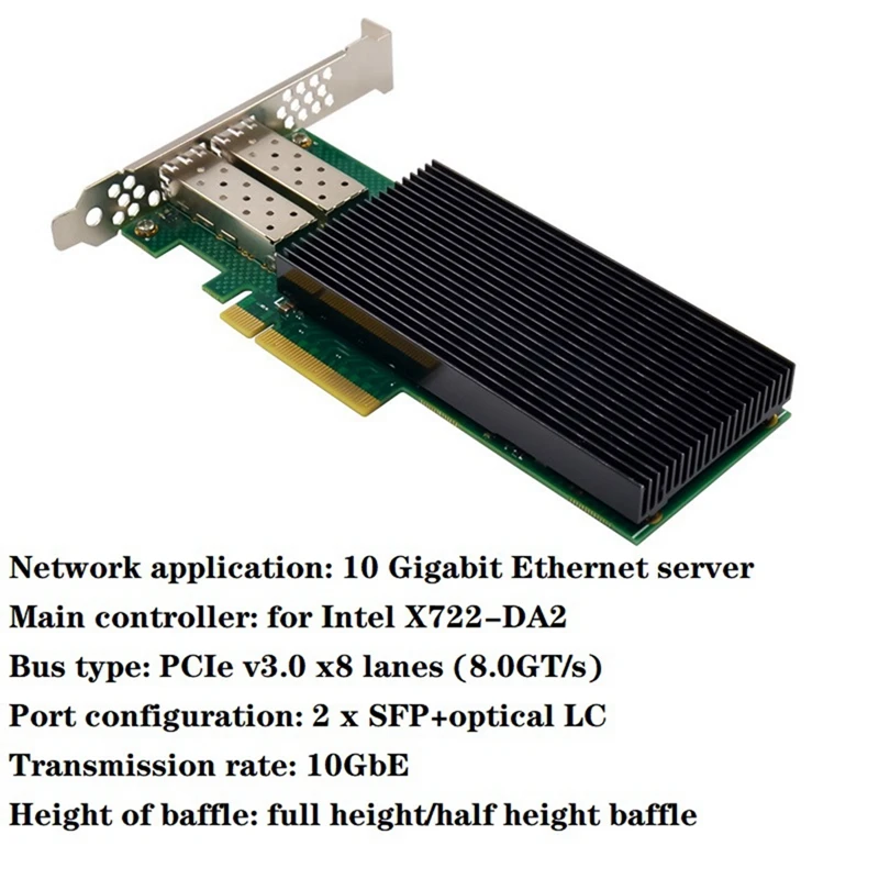 ST7328 X722-Da 10 Gigabit Server Network Card Pcie X8 Duals Port 10G SFP+Server Optical Fiber IWARP RDMA Network Card New
ST7328 X722-Da 10 Gigabit Server Network Card Pcie X8 Duals Port 10G SFP+Server Optical Fiber IWARP RDMA Network Card New
