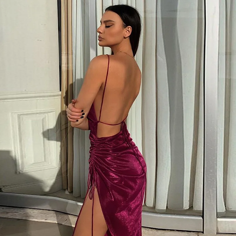 Sexy Woman Dress Long Split Dresses Bodycon for Women Maxi Dress for Wedding Party V Neck Folds Strap Skirt Vestidos De Mujer
Sexy Woman Dress Long Split Dresses Bodycon for Women Maxi Dress for Wedding Party V Neck Folds Strap Skirt Vestidos De Mujer