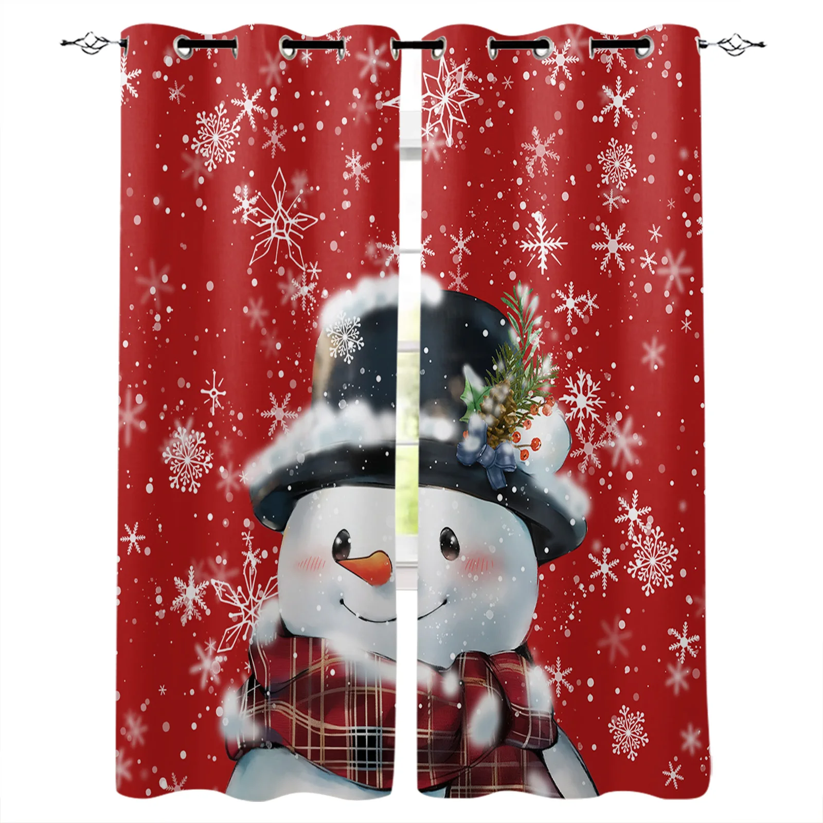 

Рождественские снеговики, снежинки, занавески для комнаты, большие окна, ванная комната, кухня, внутренний декор, занавеска для детской комнаты
