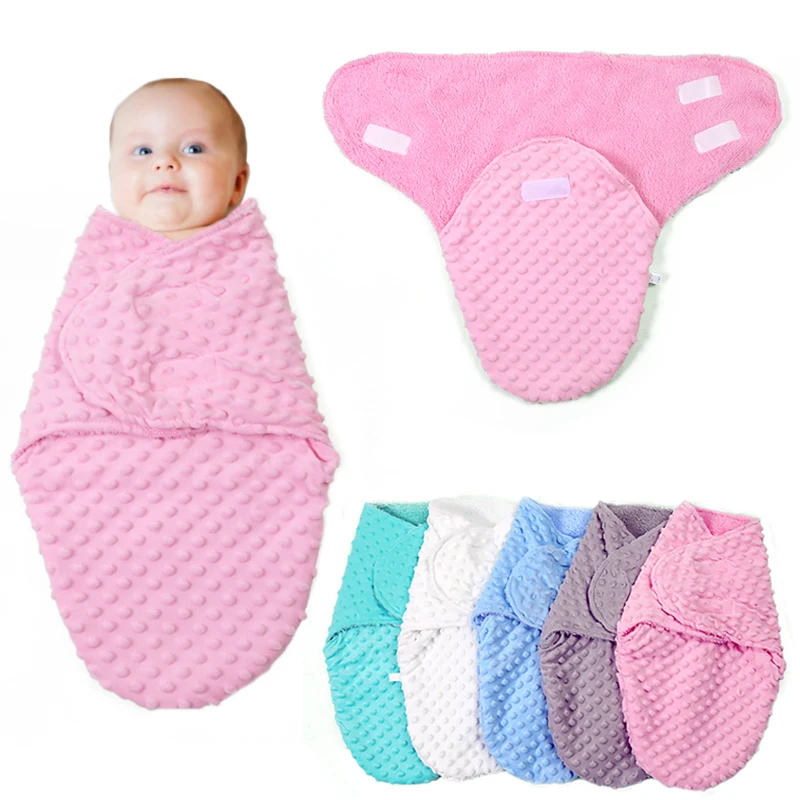

ZK20 Newborn Wrap Swaddle Warm Soft Fleece Blanket Baby Sleeping Bag Envelope for Sleepsack Cotton Thicken Cocoon for Baby 0-6