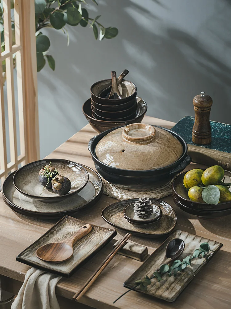 Bowl and Dish Set Household Jingdezhen Purple Sand Kiln Baked Tableware Combination High-End Japanese Style Flat Ware
Bowl and Dish Set Household Jingdezhen Purple Sand Kiln Baked Tableware Combination High-End Japanese Style Flat Ware