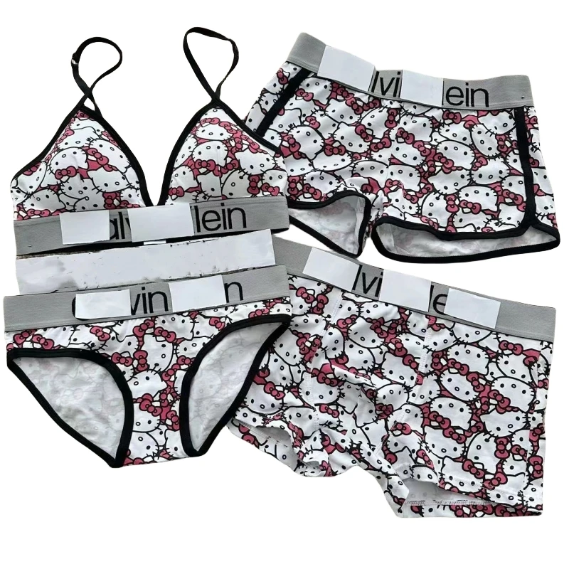 Нижнее белье для пар Hello Kitty, аниме мультяшный бюстгальтер для девушек, нижнее белье, женские удобные Стрейчевые брифы, подарок
Нижнее белье для пар Hello Kitty, аниме мультяшный бюстгальтер для девушек, нижнее белье, женские удобные Стрейчевые брифы, подарок