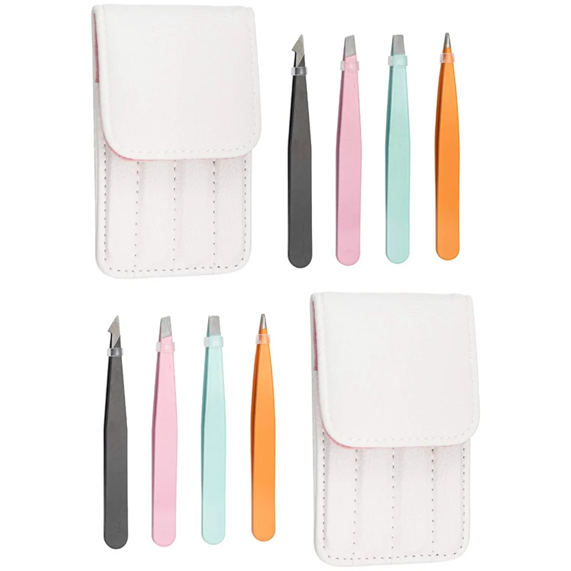 8 Eyebrow Tweezers, Oblique Tip and Pointed Eyebrow Tweezers Set, Daily Beauty Tool, with Leather Case
8 Eyebrow Tweezers, Oblique Tip and Pointed Eyebrow Tweezers Set, Daily Beauty Tool, with Leather Case