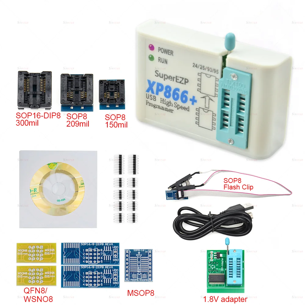 Программатор XP866 USB SPI + 10 адаптеров, поддержка 24 25 93 95 EEPROM Flash Bios Minipro, лучше, чем EZP2019 EZP2023
Программатор XP866 USB SPI + 10 адаптеров, поддержка 24 25 93 95 EEPROM Flash Bios Minipro, лучше, чем EZP2019 EZP2023