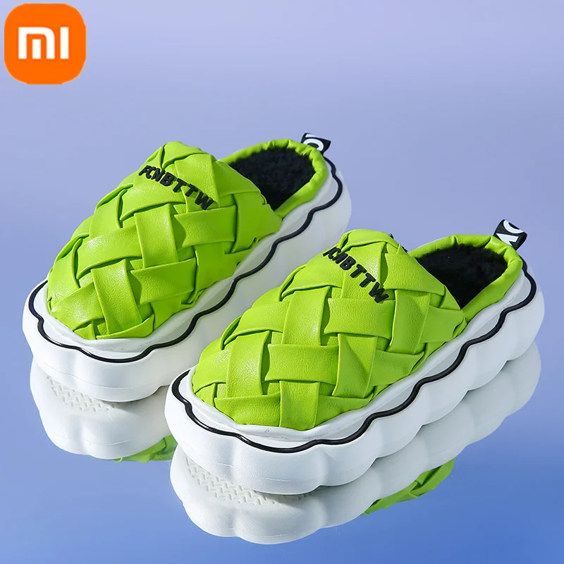 

NEW Xiaomi YOUPIN EVA thick-soled slippers women outer wear PU woven warm skin-friendly comfortable fashion non-slip home shoes