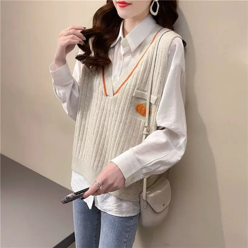 2022 Spring Autumn Women New Loose Jacquard Sleeveless Waistcoat Female V-neck Sweater Vest Ladies Casual Knitted Vest T349
2022 Spring Autumn Women New Loose Jacquard Sleeveless Waistcoat Female V-neck Sweater Vest Ladies Casual Knitted Vest T349