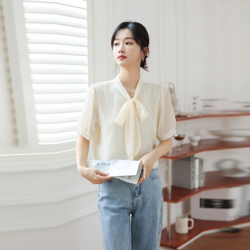 Solid Beige Elegant Blouse Women Clothing Short Sleeve Chiffon 2022 Summer Korean Fashion Tops Office Lady Casual Shirts
Solid Beige Elegant Blouse Women Clothing Short Sleeve Chiffon 2022 Summer Korean Fashion Tops Office Lady Casual Shirts
