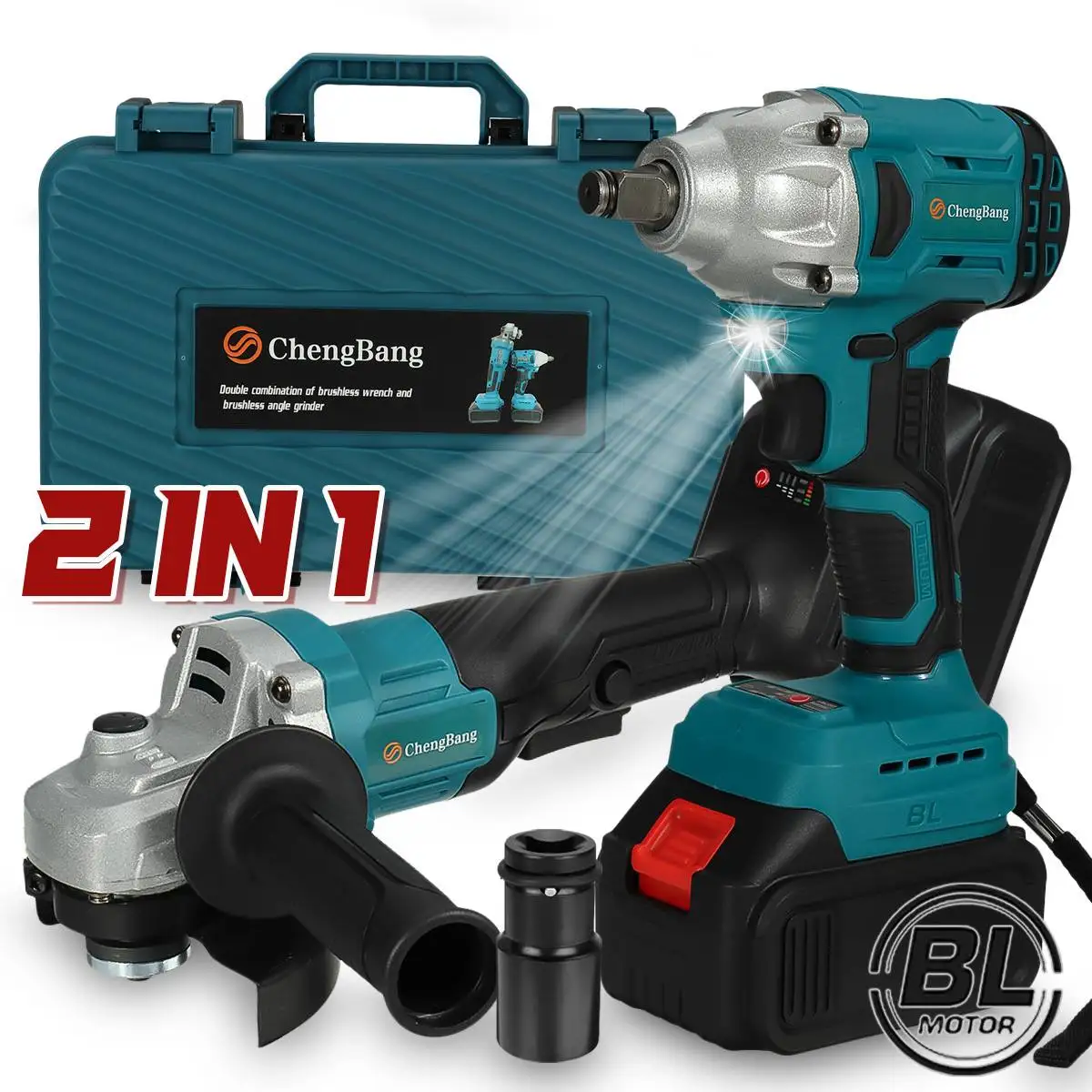 2 IN 1 400N.M Brushless Electric Impact Wrench Cordless Angle Grinder 18V 22800mAh Li-ion Battery Power Tool For Makita Battery
2 IN 1 400N.M Brushless Electric Impact Wrench Cordless Angle Grinder 18V 22800mAh Li-ion Battery Power Tool For Makita Battery