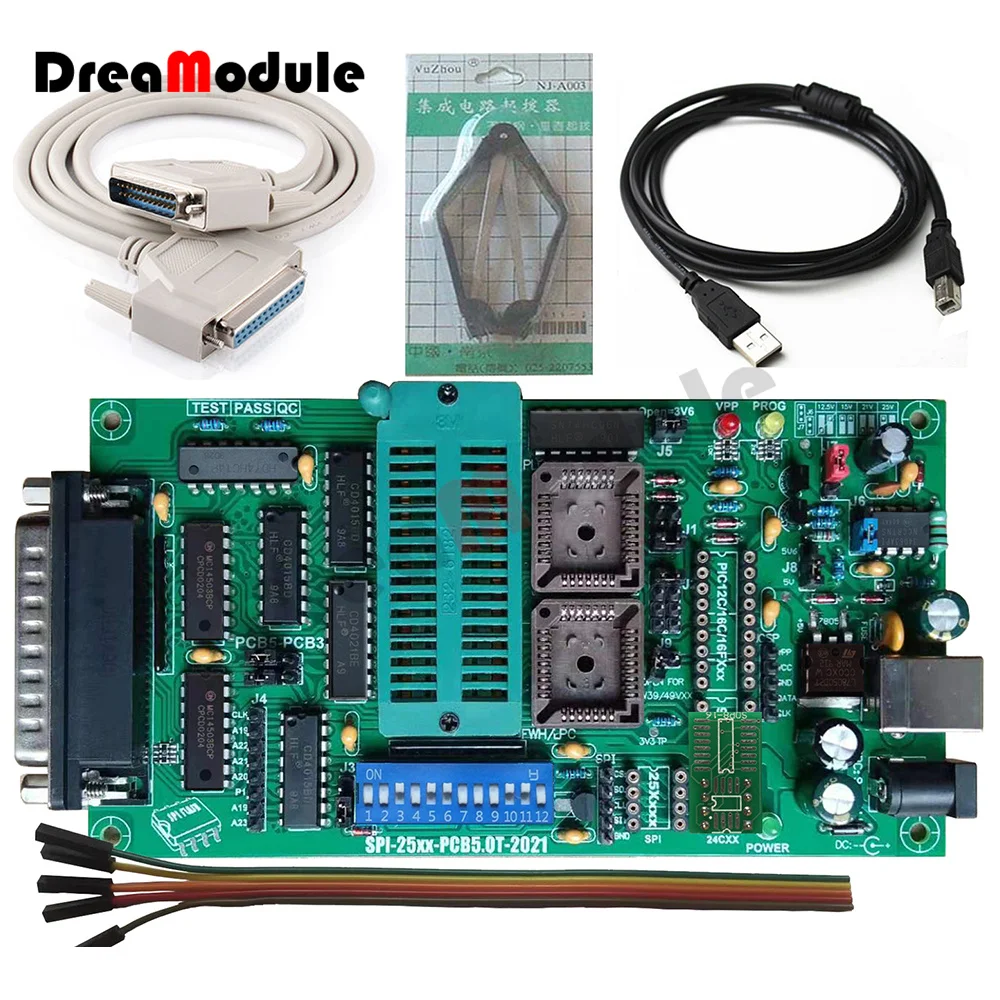Программатор материнской платы SPI 25xx PCB5.0T, многофункциональный универсальный EPROM программатор с поддержкой 0.98d12 PLCC32 + SOIC 8-контактный адаптер
Программатор материнской платы SPI 25xx PCB5.0T, многофункциональный универсальный EPROM программатор с поддержкой 0.98d12 PLCC32 + SOIC 8-контактный адаптер